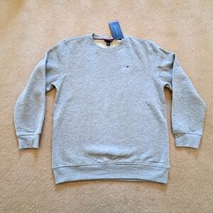 Tommy Hilfiger Youth Sweatshirt Grey Size 18/20 Unisex Fleece Crewneck Pullover